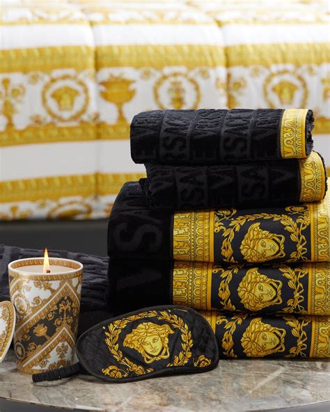 customizable versace towels|bathroom decor with versace.